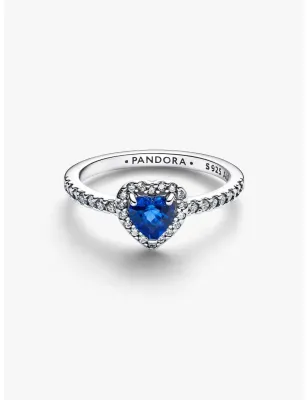 Anello Cuore in Rilievo Blu mis.54 Donna Pandora