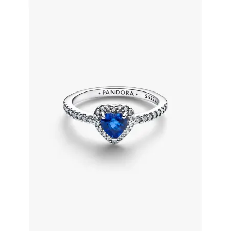 Anello Cuore in Rilievo Blu mis.54 Donna Pandora