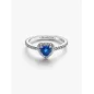 Anello Cuore in Rilievo Blu mis.56 Donna Pandora