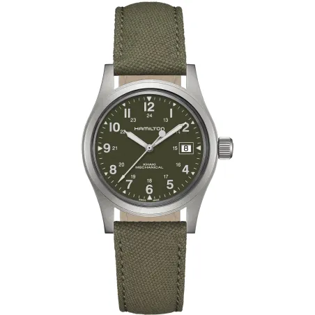 Orologio Khaki Field Mechanical H69439363 38mm verde Uomo Hamilton