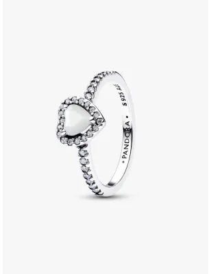 Anello Cuore in Rilievo Bianco mis.52 Donna Pandora