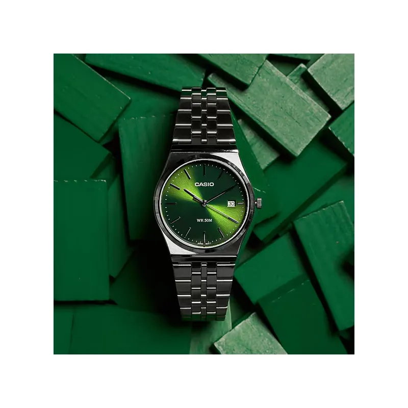 Orologio MTP-B145D-3AVEF verde bottiglia acciaio retrò Casio Orologio MTP-B145D-3AVEF verde bottiglia acciaio retrò Casio