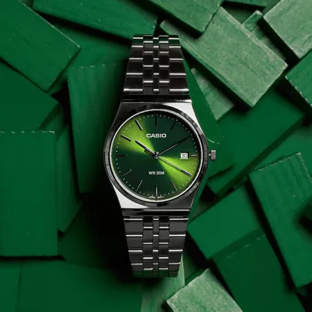 Orologio MTP-B145D-3AVEF verde bottiglia acciaio retrò Casio