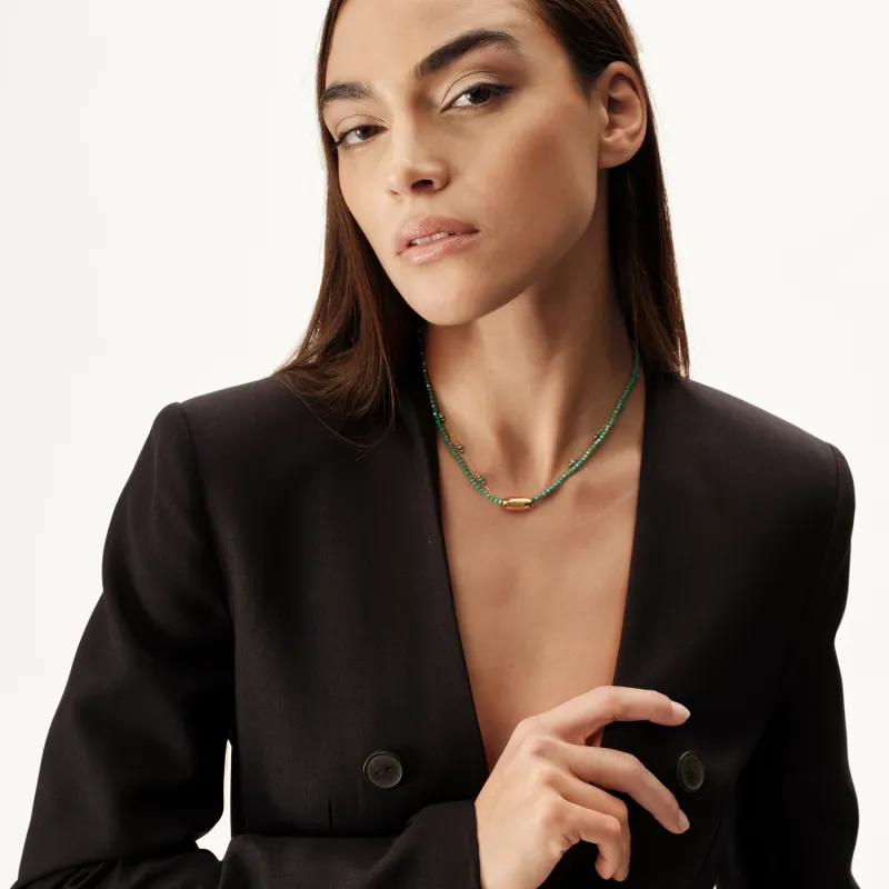 Collana Magnetica System con Pietre Verdi Donna Breil