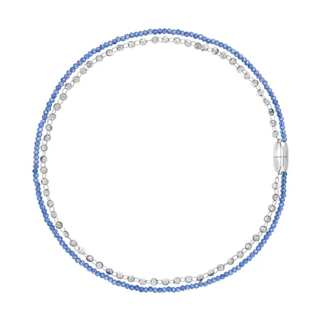 Collana Magnetica System Acciaio e Cristalli Azzurri Donna Breil