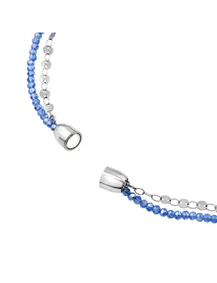 Collana Magnetica System Acciaio e Cristalli Azzurri Donna Breil
