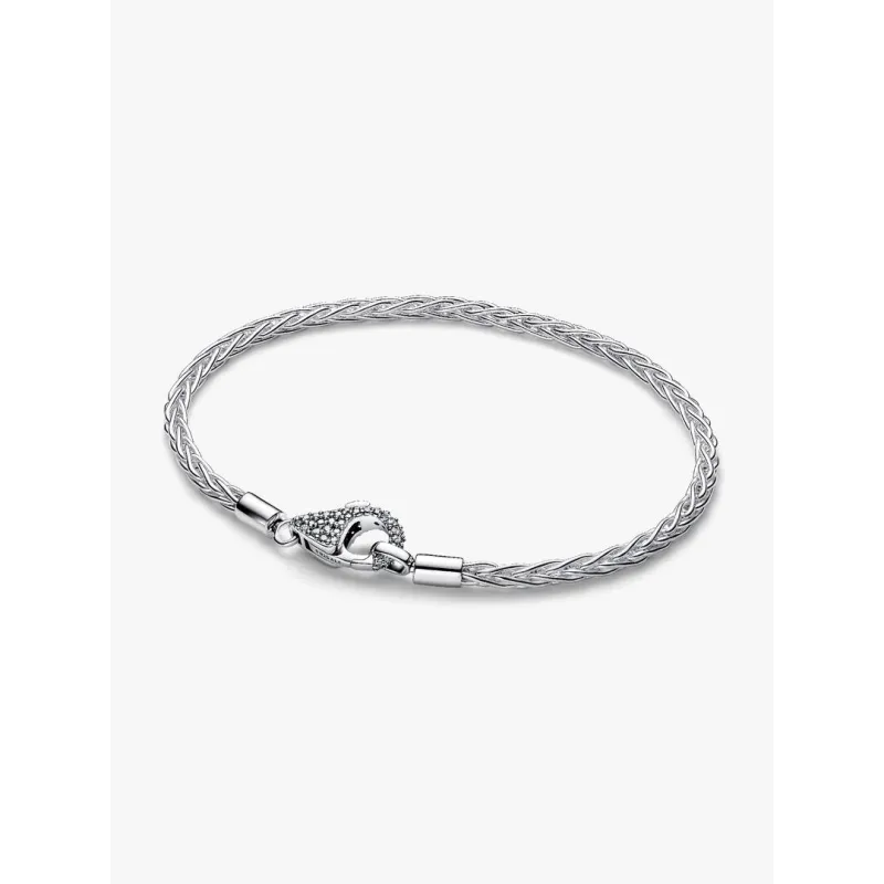 Bracciale Maglia Coda di Volpe con Chiusura Pavè cm.19 Donna Pandora Bracciale Maglia Coda di Volpe con Chiusura Pavè cm.19 Donna Pandora