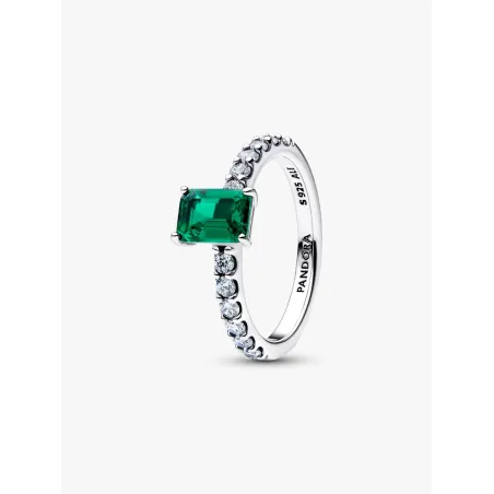 Anello Taglio Baguette Verde mis.56 Donna Pandora