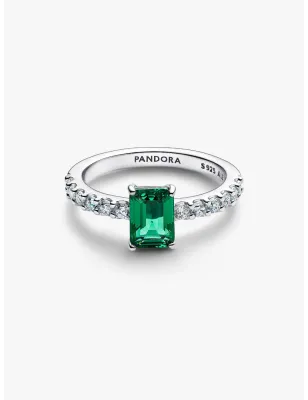 Anello Taglio Baguette Verde mis.56 Donna Pandora