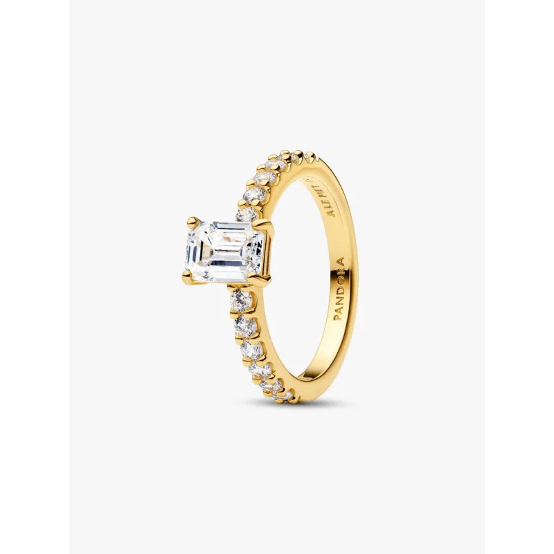 Anello Dorato Taglio Baguette mis.52 Donna Pandora