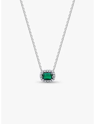 Collana Punto Luce Rettangolo Verde Donna Pandora