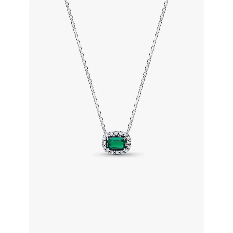Collana Punto Luce Rettangolo Verde Donna Pandora
