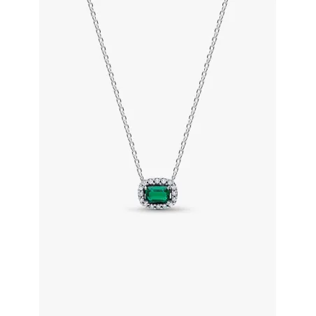 Collana Punto Luce Rettangolo Verde Donna Pandora