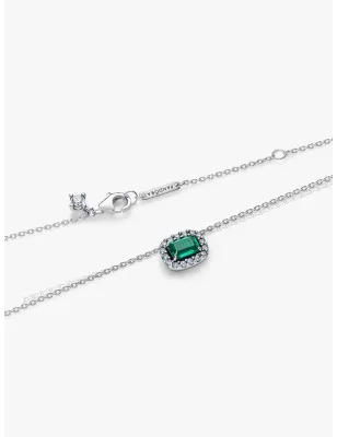 Collana Punto Luce Rettangolo Verde Donna Pandora