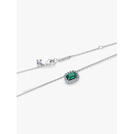 Collana Punto Luce Rettangolo Verde Donna Pandora