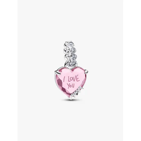 Charm Pendente Cuore Rosa Ti Voglio Bene Mamma Donna Pandora