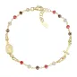 Bracciale Rosario Dorato con Cristalli Multicolor Amen