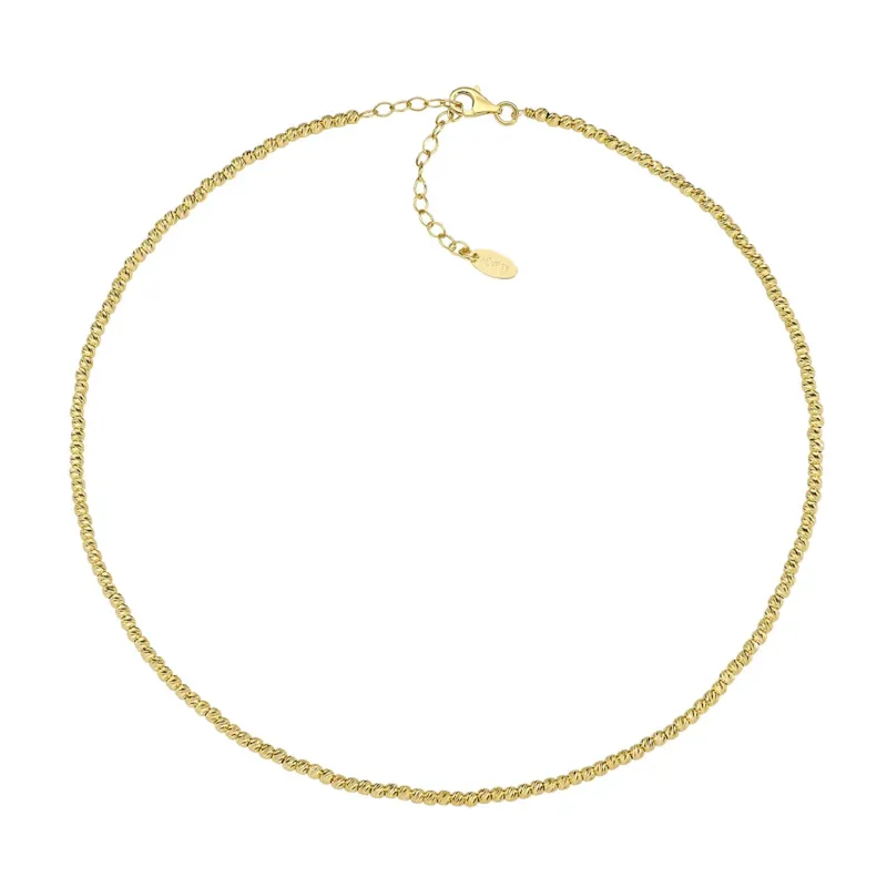 Collana Dorata Riflessi di Luce con Sfere Diamantate Amen