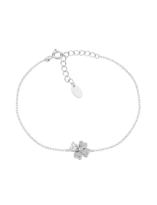 Bracciale Quadricuore con Zirconi Bianchi Amen