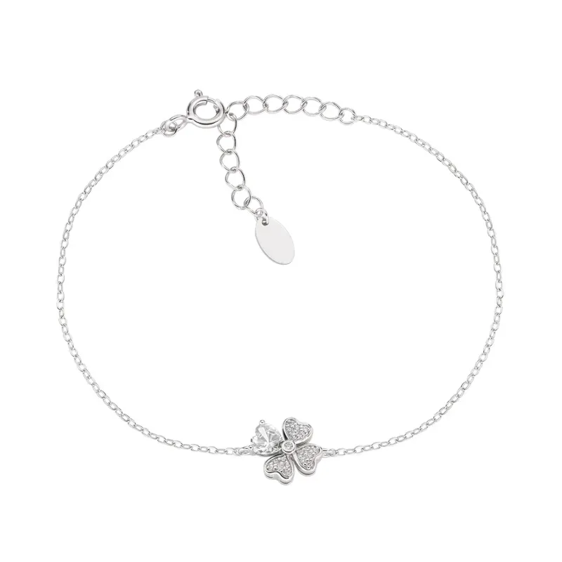 Bracciale Quadricuore con Zirconi Bianchi Amen