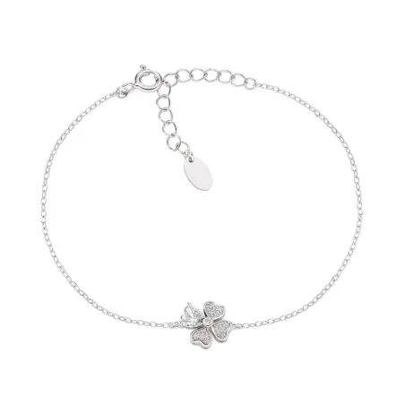 Bracciale Quadricuore con Zirconi Bianchi Amen