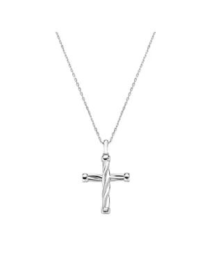 Collana in Ottone Rodiato Croce a Corda Donna Amen
