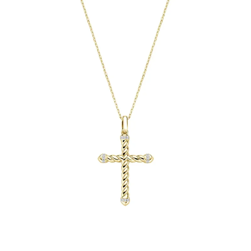 Collana in Ottone Placcato Oro 18k Croce Intrecciata Donna Amen