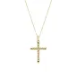 Collana in Ottone Placcato Oro 18k Croce Intrecciata Donna Amen