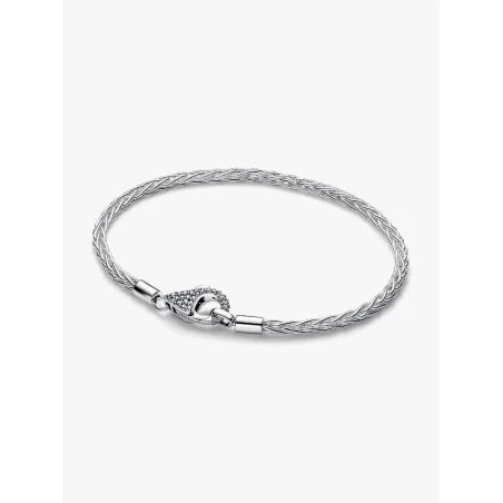 Bracciale Maglia Coda di Volpe con Chiusura Pavè cm.20 Pandora