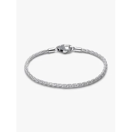 Bracciale Maglia Coda di Volpe con Chiusura Pavè cm.20 Pandora