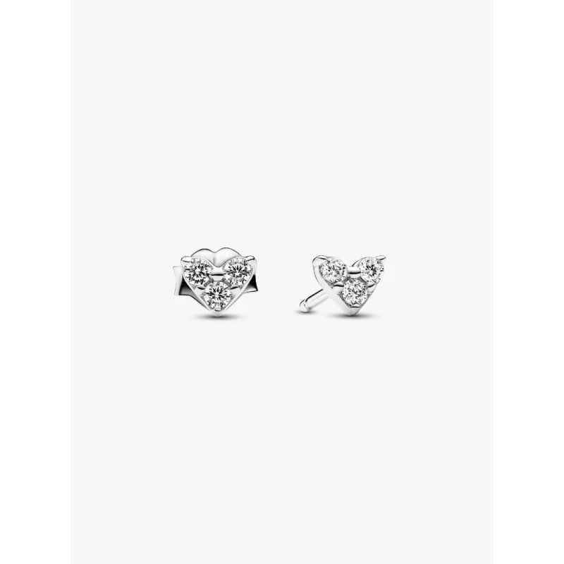 Orecchini Cuori con Tre Pietre Donna Pandora Orecchini Cuori con Tre Pietre Donna Pandora