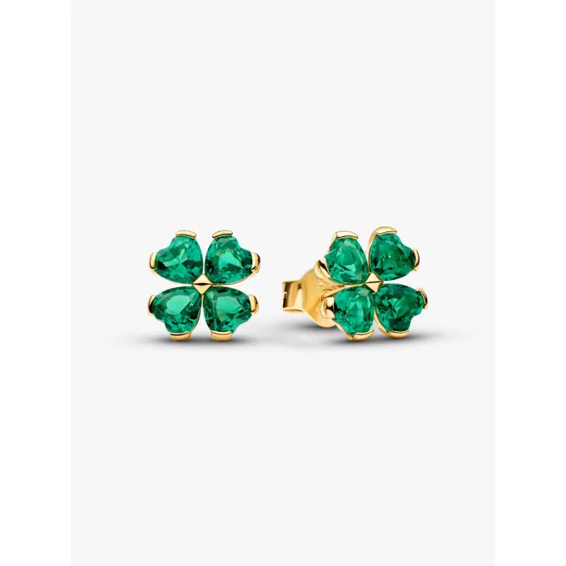 Orecchini Quadrifoglio Verde Donna Pandora
