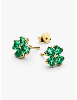 Orecchini Quadrifoglio Verde Donna Pandora