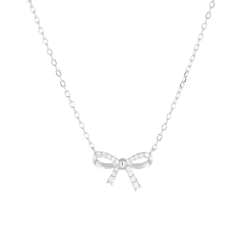 Collana Fiocco con Zirconi Bianchi Donna Amen