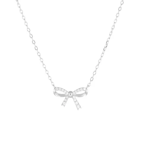 Collana Fiocco con Zirconi Bianchi Donna Amen