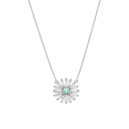 Collana Margherite con Centrale Verde Acqua Donna Amen
