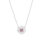 Collana Margherite con Centrale Rosso Ciliegia Donna Amen