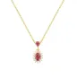Collana Mini Royal Lady Dorata con Zircone Rosso Ciliegia Donna Amen Collana Mini Royal Lady Dorata con Zircone Rosso Ciliegia Donna Amen
