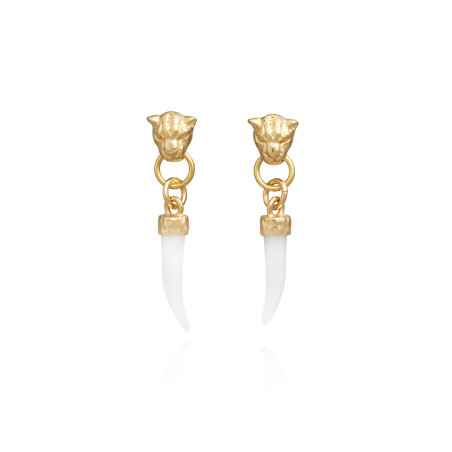 ORECCHINI DORATI LEOPARDO E ZANNA DONNA GIOVANNI RASPINI 