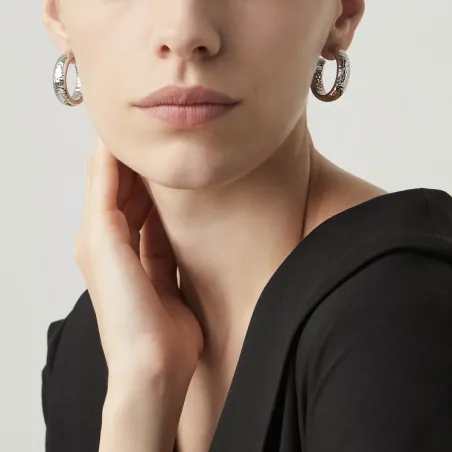 Orecchini cerchio Moon Rock piccoli Donna Giovanni Raspini