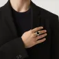 Anello Martellato Tondo Onice grande M22 Uomo Giovanni Raspini