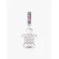 Charm Pendente Tartaruga Marina Rosa Vetro di Murano Donna Pandora