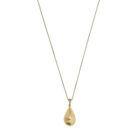 Collana I Classici con Pendente Goccia Spazzolato Aquaforte