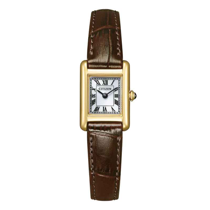 Orologio Kii Eco-Drive PVD oro pelle marrone EG2797-13A Donna Citizen Orologio Kii Eco-Drive PVD oro pelle marrone EG2797-13A Donna Citizen