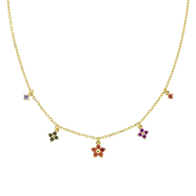 Collana Primula Arancione Dorata Donna Amen Collana Primula Arancione Dorata Donna Amen