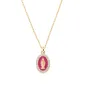 Collana Mini Medaglia Miracolosa smaltata Bordeaux Donna Amen