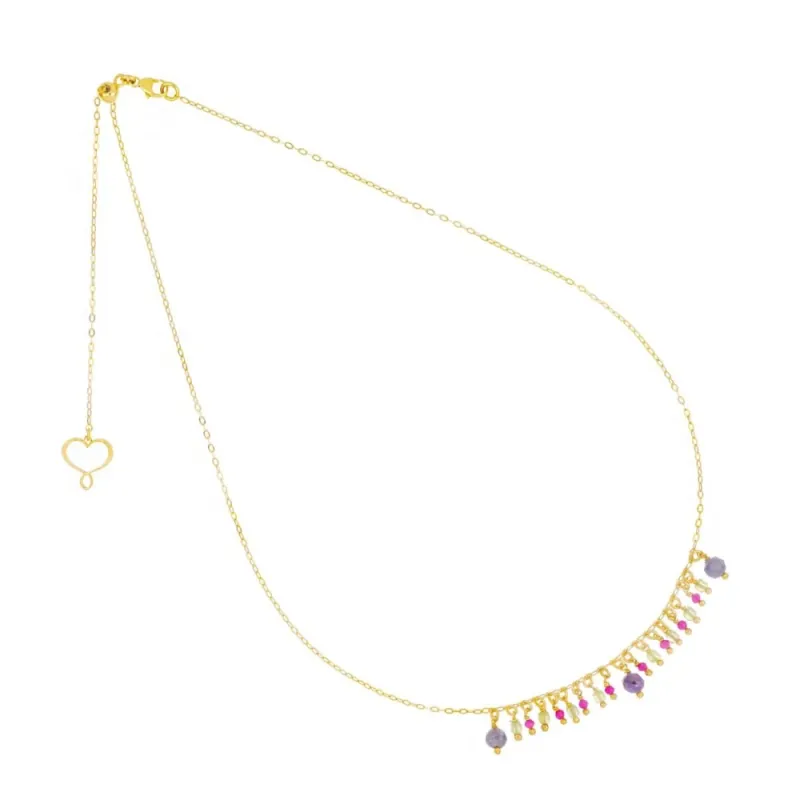 Girocollo Frange Peridoto,Tanzanite e Rubellite Maman et Sophie