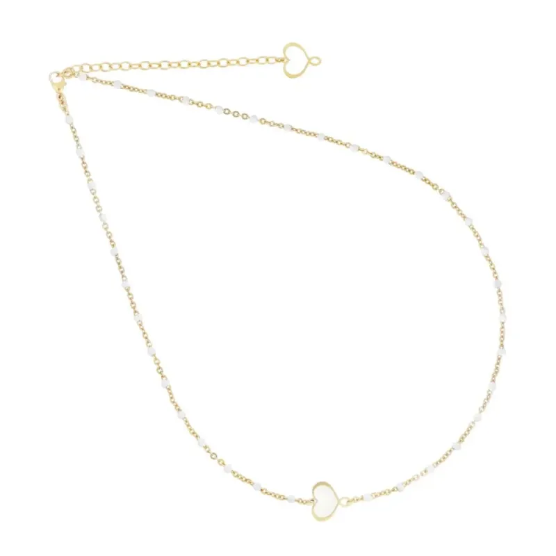 Girocollo Cuore Smalto Bianco Donna Maman et Sophie Girocollo Cuore Smalto Bianco Donna Maman et Sophie