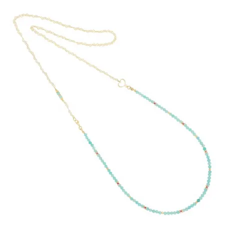 Collana Lunga Pietre di Amazzonite Donna Maman et Sophie