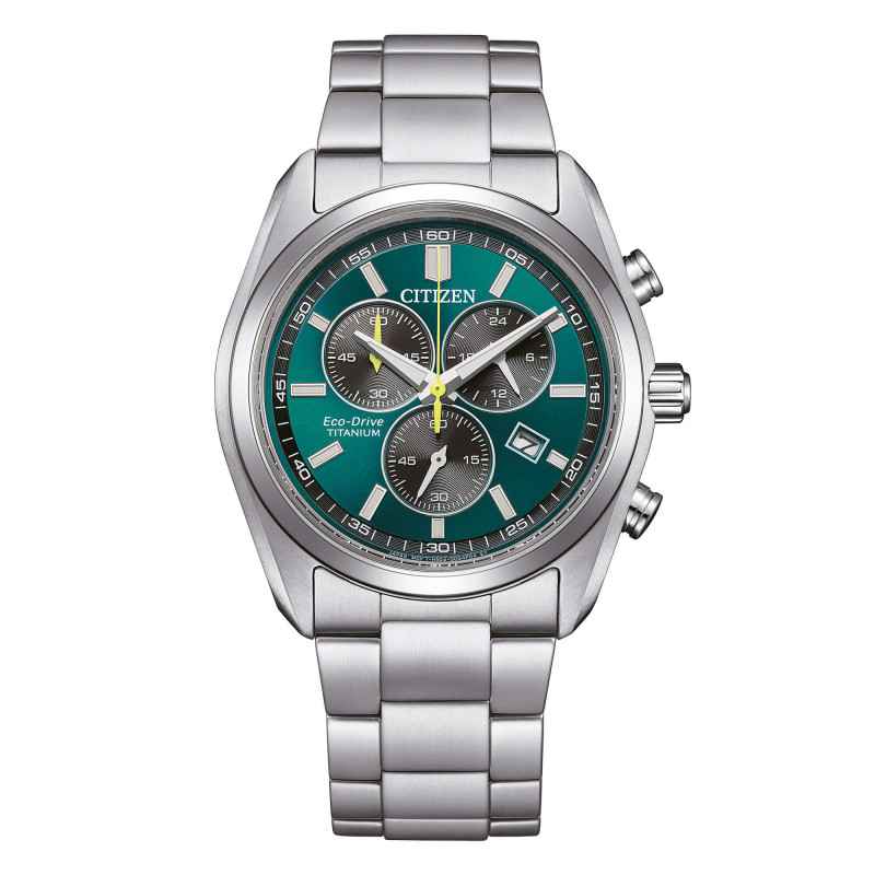 Orologio Super Titanium crono verde Eco-Drive AT2590-59X Uomo Citizen